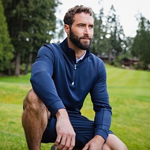 Cutter & Buck Traverse Stretch Quarter Zip Mens Big and Tall Pullover Vignette