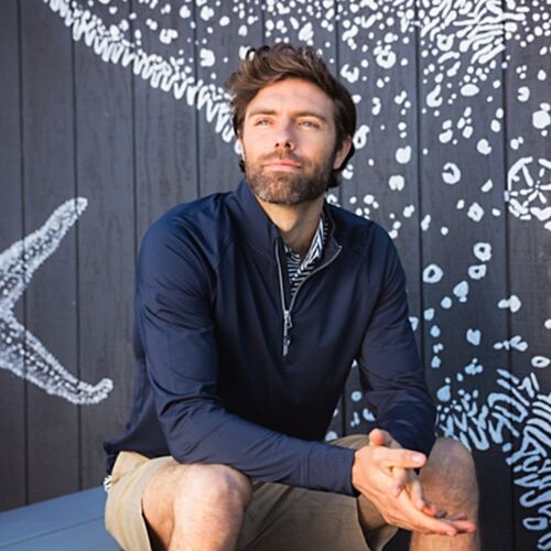 Cutter & Buck Adapt Eco Knit Stretch Recycled Mens Big and Tall Quarter Zip Pullover Vignette