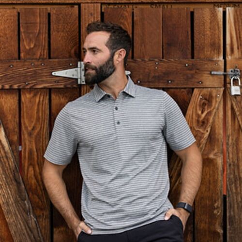 Cutter & Buck Forge Eco Heather Stripe Stretch Recycled Mens Big & Tall Polo Vignette