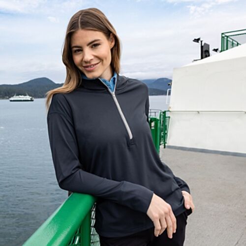 Cutter & Buck Daybreak Eco Recycled Womens Half Zip Hoodie Vignette