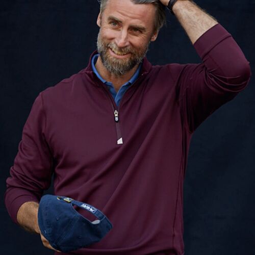 Cutter & Buck Traverse Stretch Quarter Zip Mens Pullover Vignette