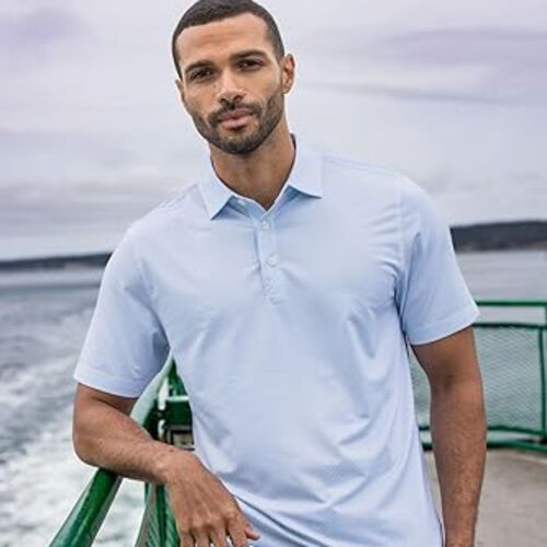 Cutter & Buck Pike Eco Symmetry Print Stretch Recycled Mens Polo Vignette