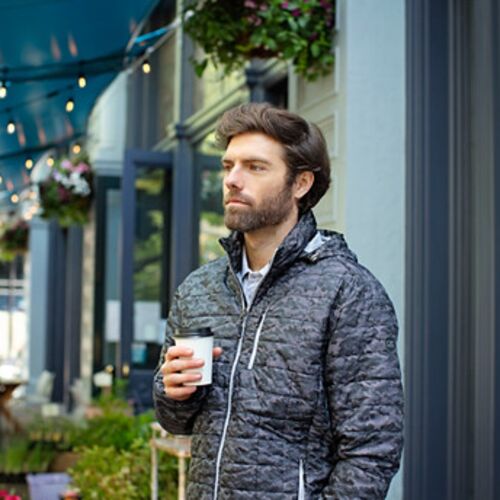 Cutter & Buck Rainier PrimaLoft Mens Eco Insulated Full Zip Printed Puffer Jacket Vignette