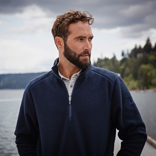 Cutter & Buck Cascade Eco Sherpa Fleece Mens Quarter Zip Jacket Vignette