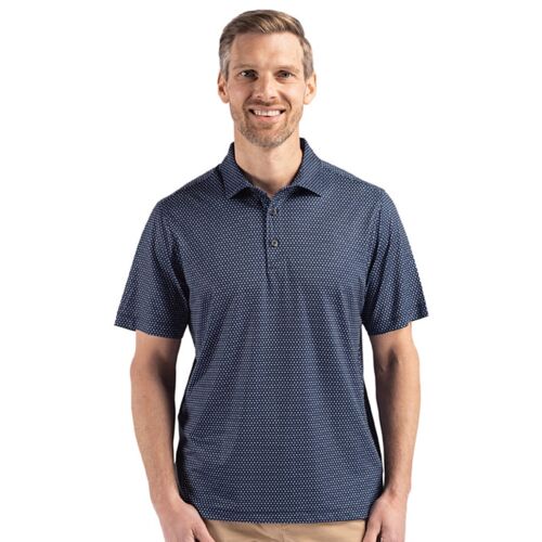 Cutter & Buck Pike Eco Shadow Check Print Recycled Mens Big & Tall Polo Vignette