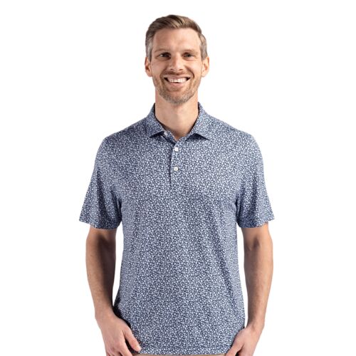 Cutter & Buck Pike Eco Flora Print Recycled Mens Big & Tall Polo Vignette