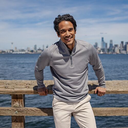 Cutter & Buck Peshastin Eco Fleece Recycled Mens Half Zip Pullover Vignette