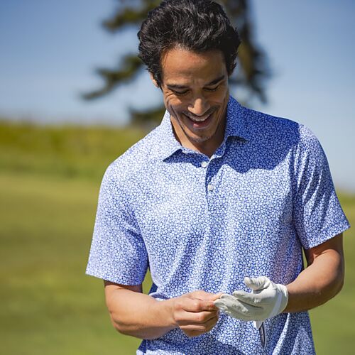 Cutter & Buck Pike Eco Flora Print Mens Polo Vignette