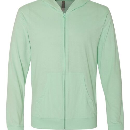 Unisex Sueded Long Sleeve Hooded Full-Zip T-Shirt Vignette