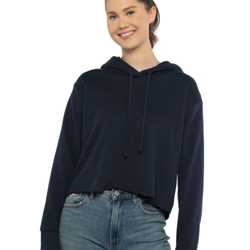 Women's Laguna Sueded Raw Edge Crop Hoodie Sweatshirt Vignette
