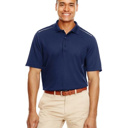 Men's Radiant Performance Piqué Polo with Reflective Piping Vignette