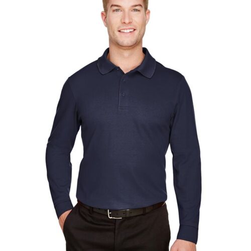 Men's CrownLux Performance® Plaited Long Sleeve Polo Vignette