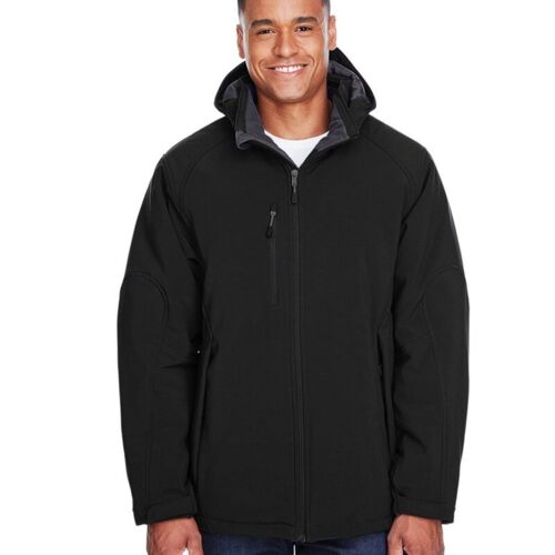 Men's Glacier Insulated Three-Layer Fleece Soft Shell Hood Jacket with Detachable Hood Vignette