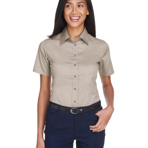Women's Easy Blend™ Short Sleeve Twill Dress Shirt with Stain-Release Vignette