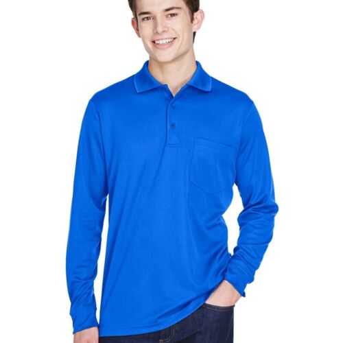 Men's Pinnacle Performance Long Sleeve Piqué Polo with Pocket Vignette