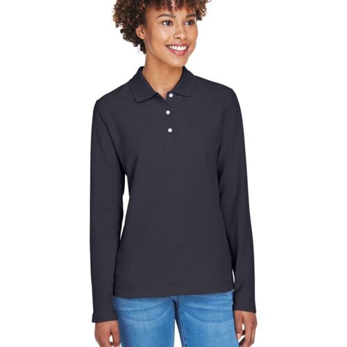 Women's Pima Piqué Long Sleeve Polo Vignette