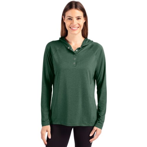 Cutter & Buck Coastline Epic Comfort Eco Recycled Womens Hooded Shirt Vignette