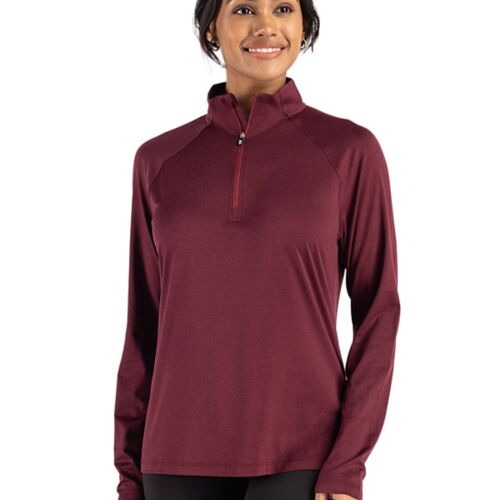 Cutter & Buck Coastline Epic Comfort Recycled Womens Quarter Zip Vignette