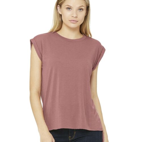Women’s Flowy Rolled Cuffs Muscle Tee Vignette