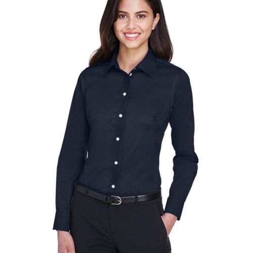 Women's Crown Collection® Solid Stretch Twill Woven Dress Shirt Vignette