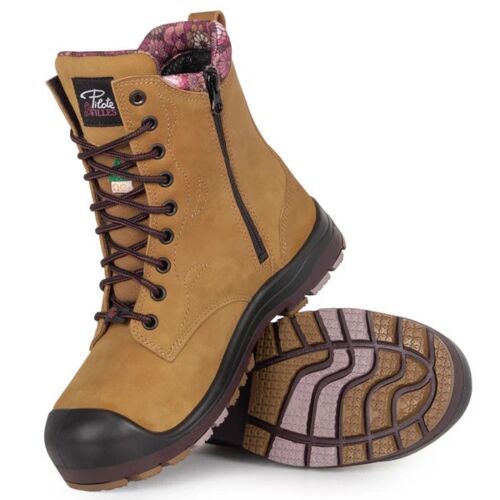 Bottes de travail 8" en cuir, cap en acier pour femme Vignette