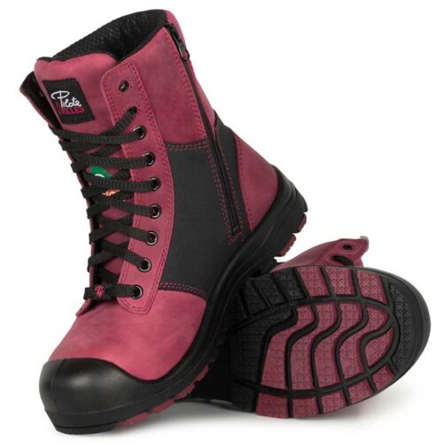 Bottes de travail 8" en cuir, cap en acier pour femme Vignette