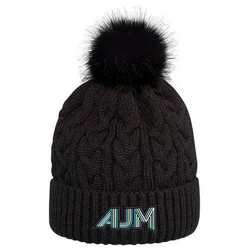 Tuque à rebord avec pompon Vignette